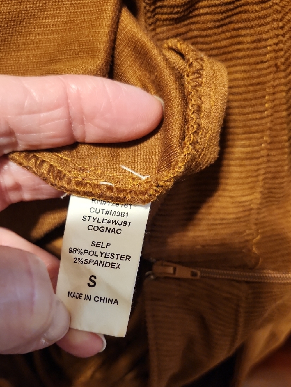 Windsor Brown/Cognac Hi-Rise Corduroy Flare Pants, Retro Look, Small - Picture 13 of 13